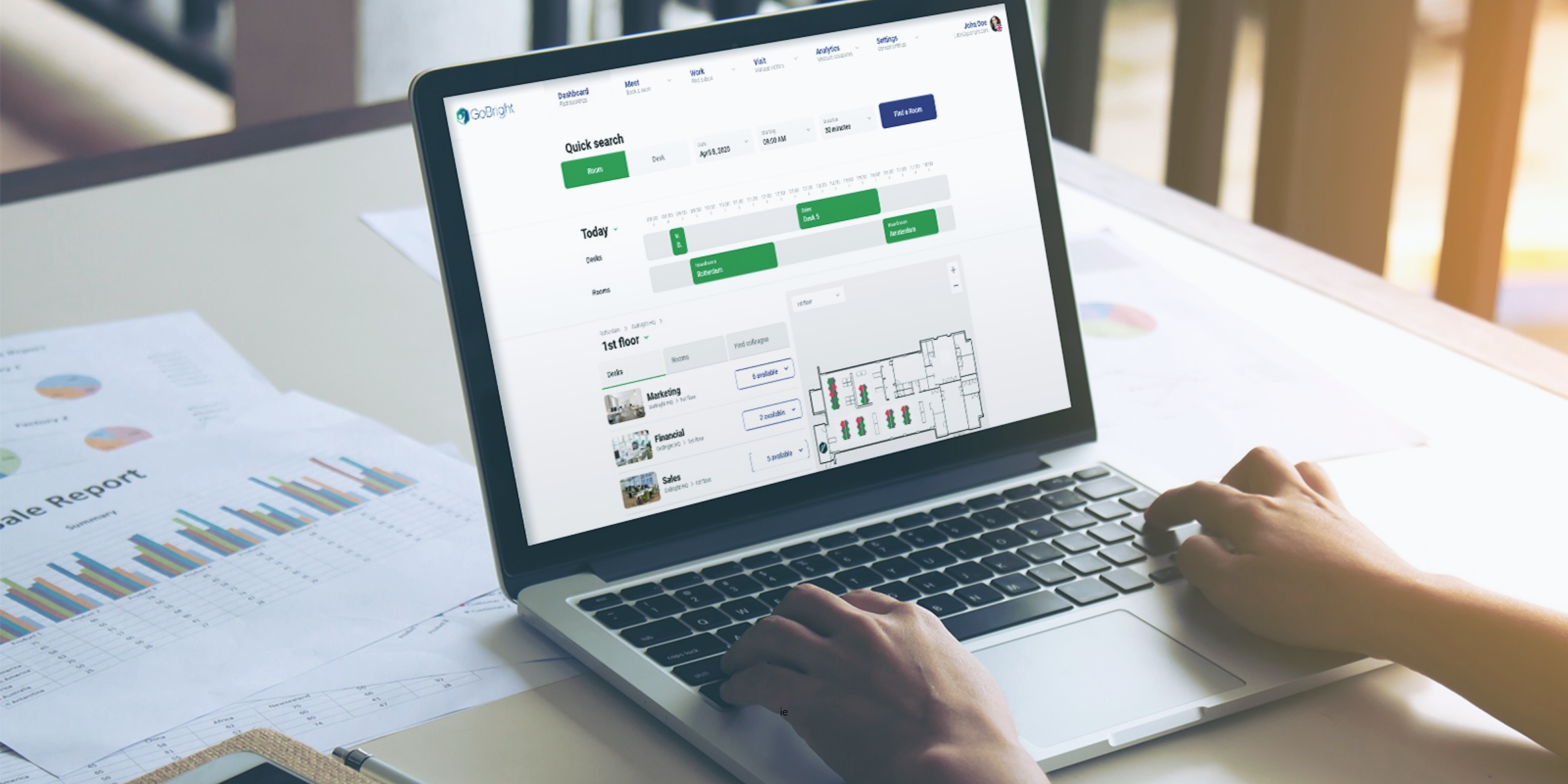 PTH Groep, roombooking, desk booking, werkplek reservering, signage, Gobright